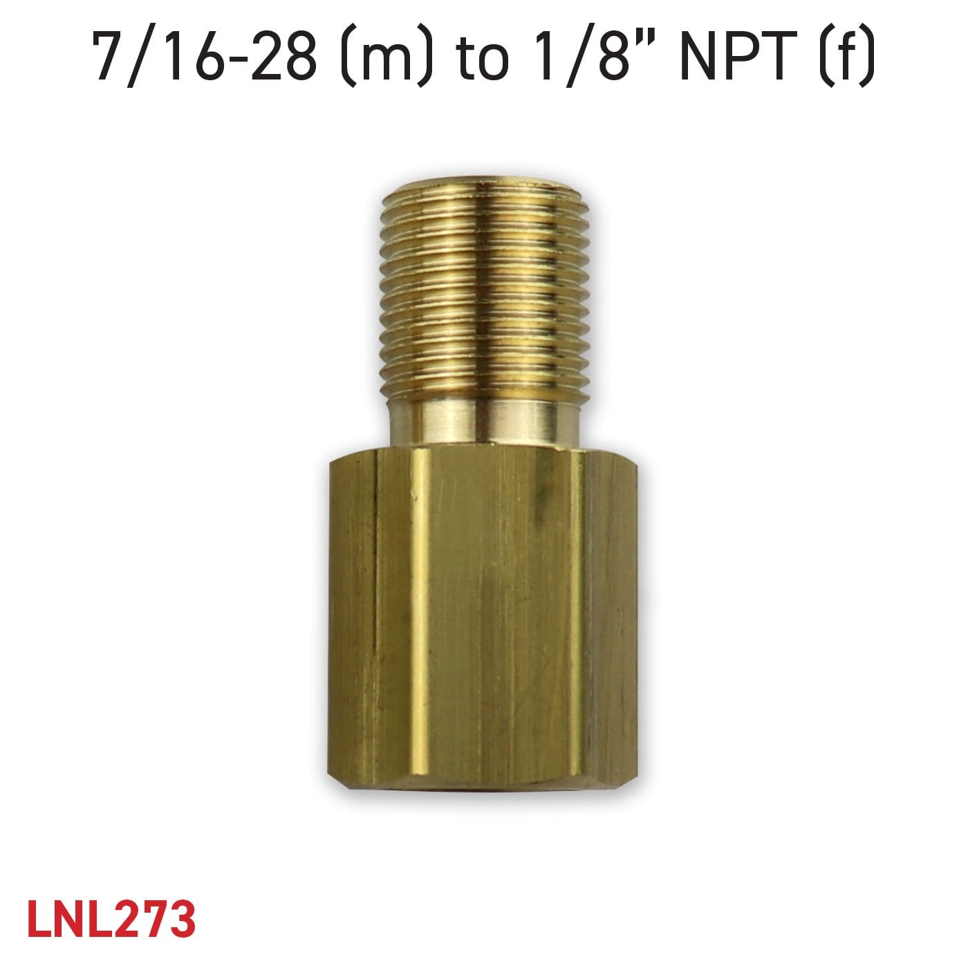 Adapter 7/16-28 (m) to 1/8" NPT (f)