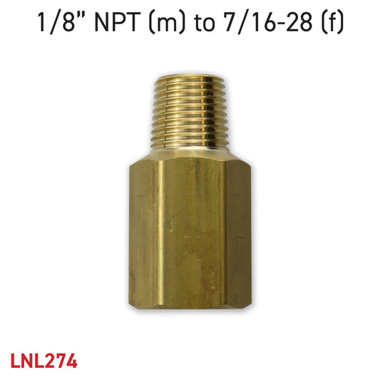 Adapter 1/8" NPT (m) to 7/16-28 (f)