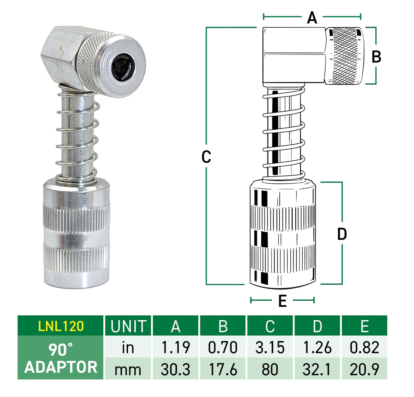 LockNLube 90° Grease Coupler Adapter