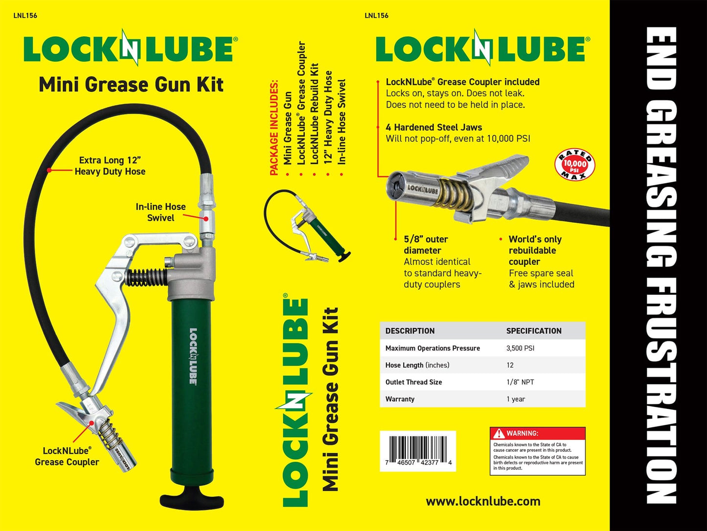 LockNLube Mini Grease Gun Kit – LockNLube Wholesale