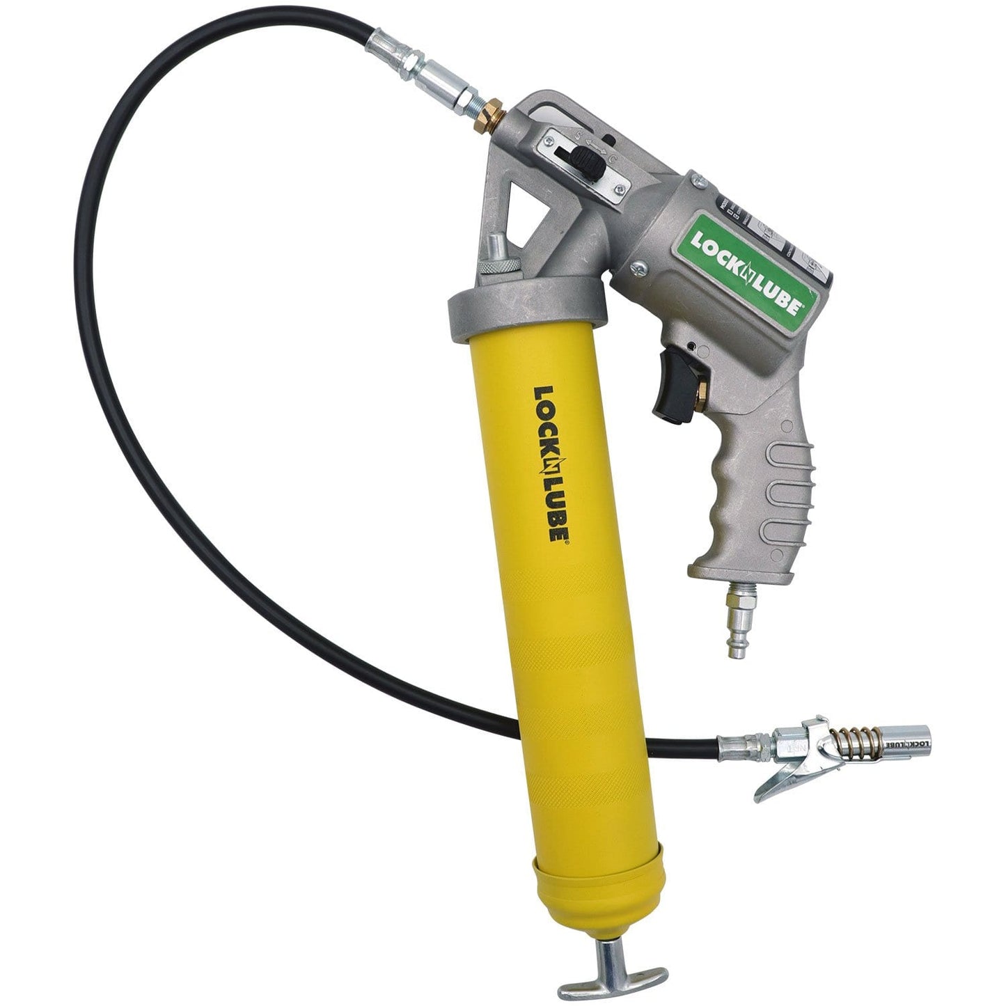 2-in-1 Pneumatic Grease Gun with Single Shot & Continuous Modes