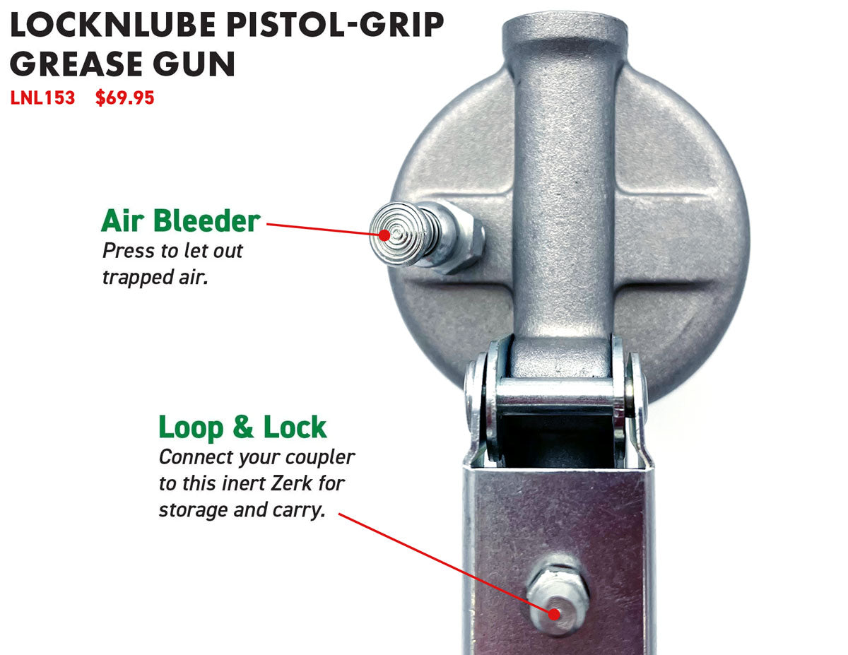 LockNLube Heavy-Duty Pistol Grip Grease Gun